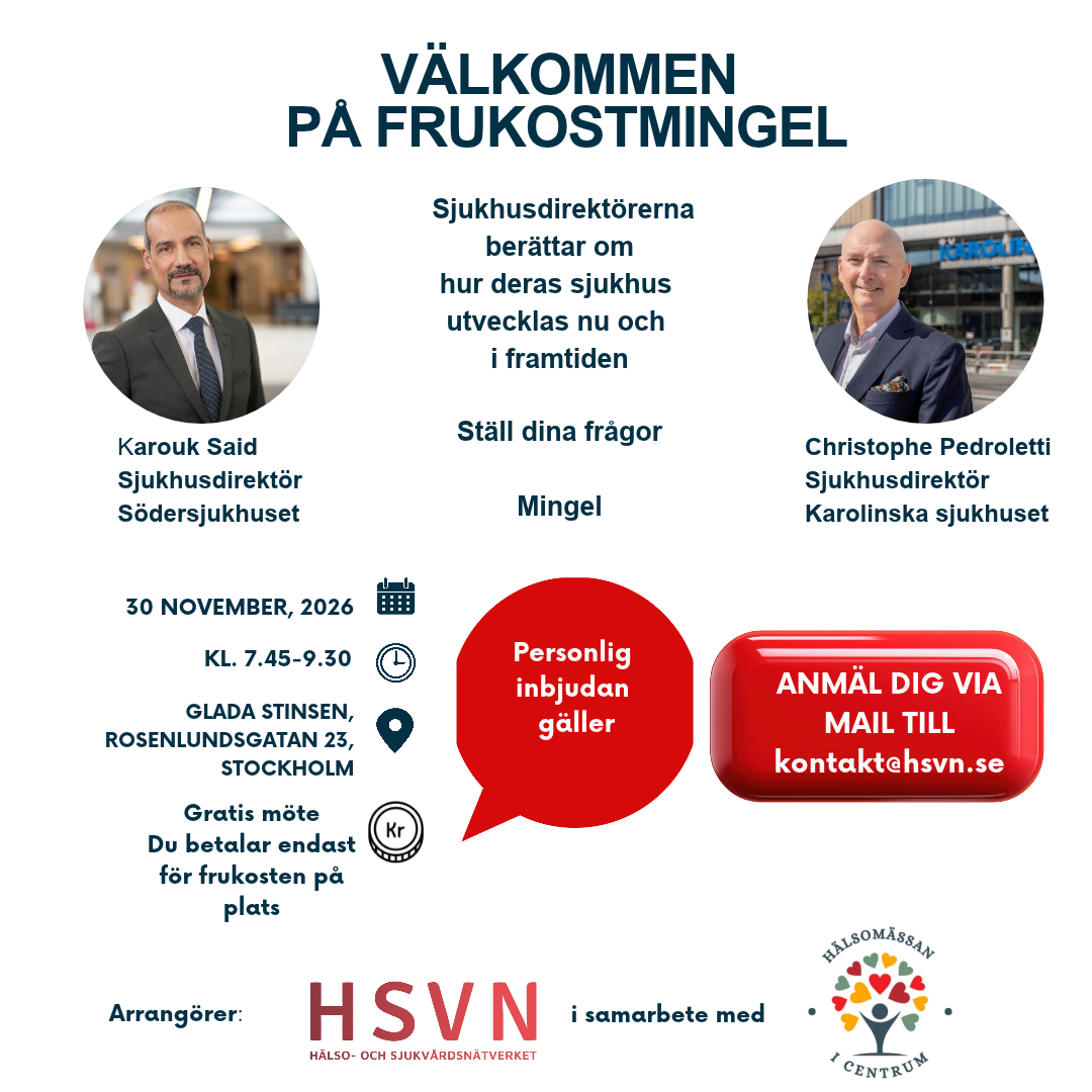 Inbjudan frukostseminarium med sjukhusdirektörer